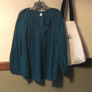 BNWT Emerald Green Peasant Blouse